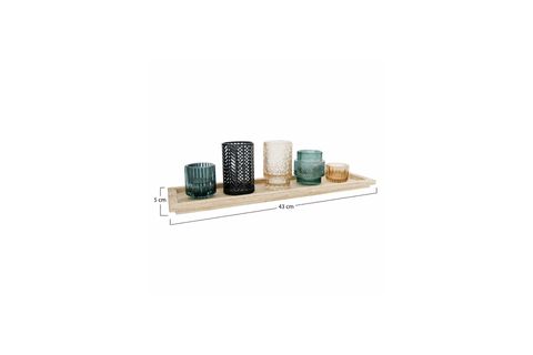 RENKLİ AHŞAP MUMLUK MODERN DEKORATİF OBJE