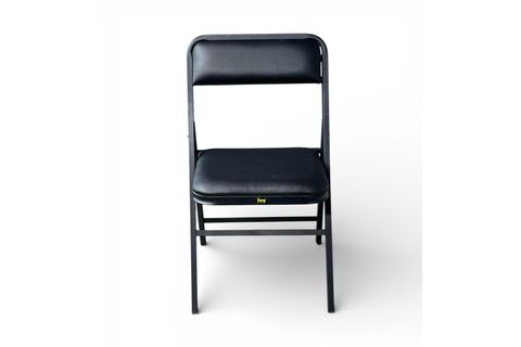 HEY KATLANIR MUTFAK KAMP SANDALYESİ, SİYAH, DERİ