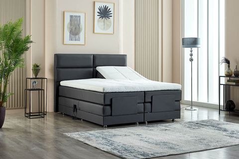 NİVO KUMANDALI BAZA BAŞLIK YATAK SETİ, ANTRASİT, 90X200