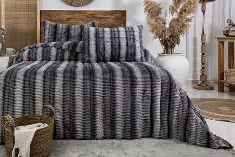 JENNY ÇİFT KİŞİLİK COMFORTER YATAK ÖRTÜSÜ SETİ, ANTRASİT