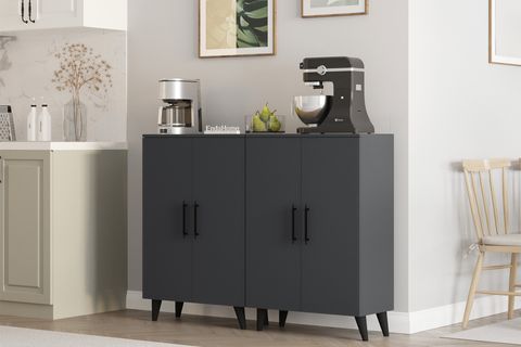 EREN ÇOK AMAÇLI DOLAP, ANTRASİT, 6 RAFLI