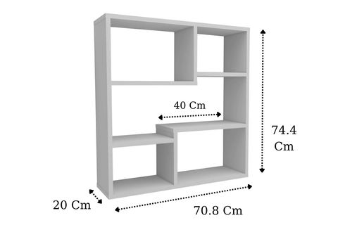 MYRA09 MODERN MUTFAK RAFI, BEYAZ, 5 BÖLMELİ