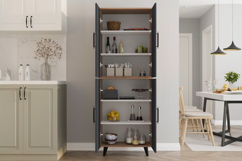 EREN ÇOK AMAÇLI DOLAP, ATLANTİK ÇAM ANTRASİT, 6 RAFLI