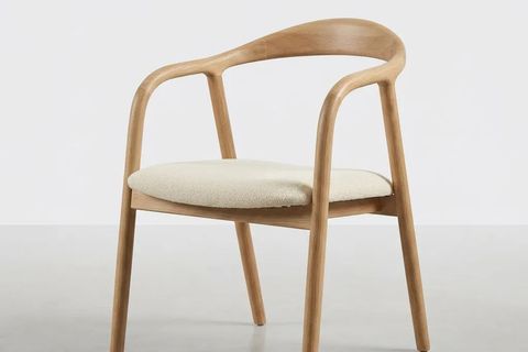 YILAN SANDALYE, NATUREL AHŞAP, KREM KUMAŞ