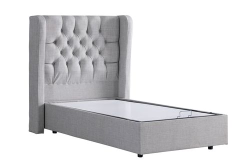 RİGA  BAZA BAŞLIK VE COMFORT YATAK SETİ, AÇIK GRİ, 90X200