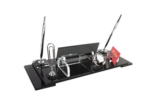 KRİSTAL ORGANİZER MASA İSİMLİK, GÜMÜŞ