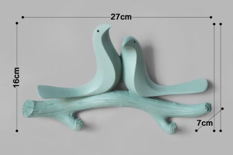 DAL ÜSTÜNDE İKİLİ KUŞ DEKOR ASKILIK, YEŞİL