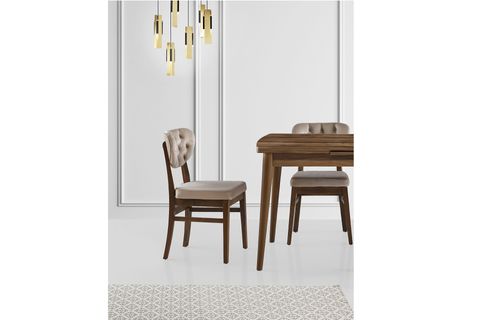 KASTİLYA MASA VE PRİME SANDALYE TAKIMI, KREM, 130X80