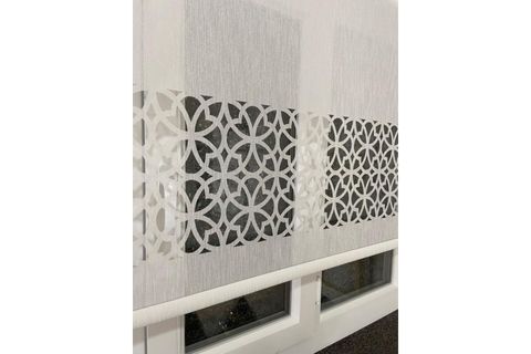 ÇİFT MEKANİZMALI LAZER KESİM TÜL VE STOR PERDE, KIRIK BEYAZ, 250X200