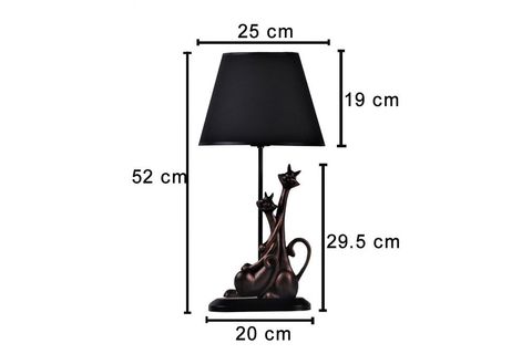 MODERN DİZAYN KEDİ ABAJUR GOLD SİYAH