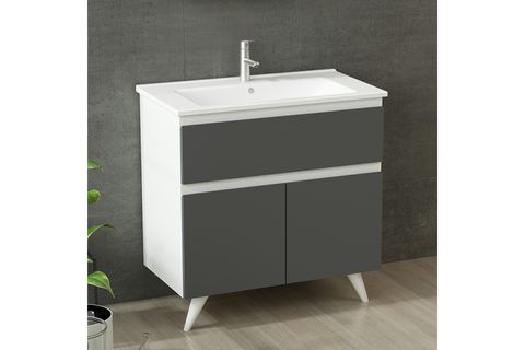 NİKA BANYO DOLABI ALT 85CM AY2K1Ç ETJ BEYAZ ANTRASİT