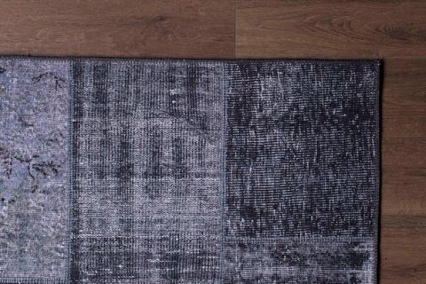 ARTLOOP PATCHWORK DESENLİ JAZZ DEKORATİF ŞÖNİL DOKUMA SİYAH HALI AL 81 150X230
