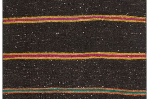 DOĞAL EL DOKUMA SİYAH YÜN KİLİM 100X200 CM