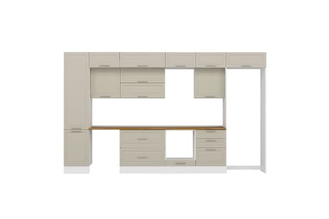 ALVİNKA 400X240 CM KLASİK MEBRAN MUTFAK DOLABI, MBB E90B50S60 2 MEBRAN KUMTAŞI SUNTALAM
