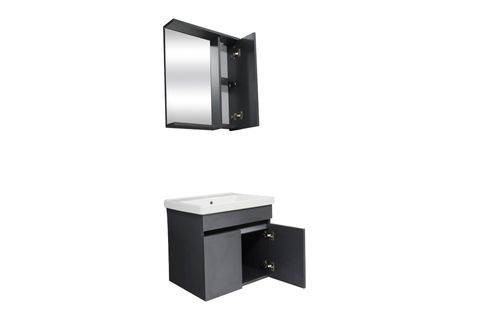 KAREN BANYO ARYA BANYO DOLABI SETİ, 60 CM, MAT ANTRASİT