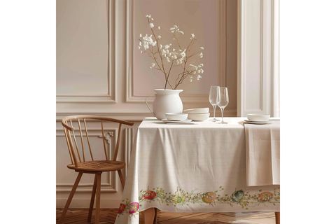 RENKLİ YUMURTA PAMUK MASA ÖRTÜSÜ, 100X100 CM