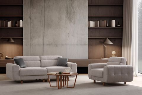 SİMİ TEKLİ KOLTUK, KÜL GRİ, 120 CM