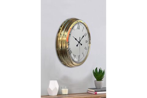 GOLD ŞIK METAL ROMA RAKAMLI DUVAR SAATİ 40 CM
