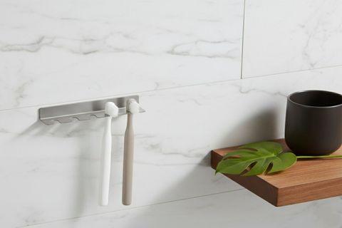 PASLANMAZ ÇELİK 5 BÖLMELİ DİŞ FIRÇASI ASKISI, GÜMÜŞ GRİ, 108 CM