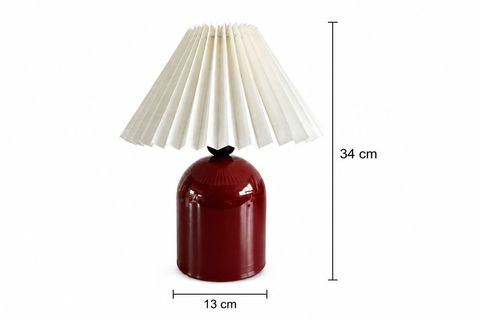 FERAY PİLELİ ABAJUR, BORDO, 34 CM