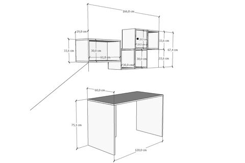 MİNİMALİST ÇALIŞMA MASASI, TEK KAPAKLI