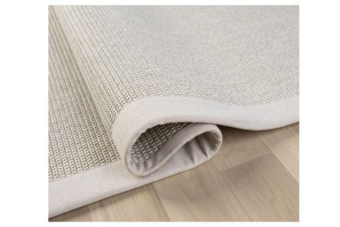 BORDÜRLÜ HASIR DOKULU SİSAL MAKİNE HALISI, KREM, 200X250
