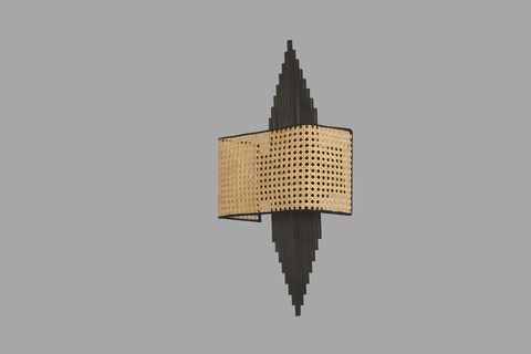 ASLI DİKDÖRTGEN APLİK, SİYAH RATTAN