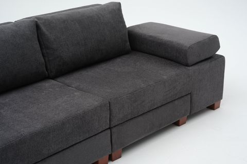 PERENNA YATAKLI ÜÇLÜ KOLTUK, ŞÖNİL, ANTRASİT