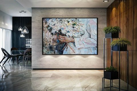 TABLOLIFE BUKET YAĞLI BOYA DOKULU TABLO, ÇERÇEVESİZ, 100X100