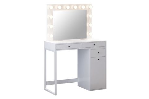 AVMPARK MAKYAJ MASASI, IŞIKLI AYNALI, 3 ÇEKMECELİ,METAL AYAK