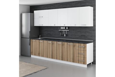 MİNAR EZGİ 280 CM MUTFAK DOLABI BEYAZ DORE 280-D1