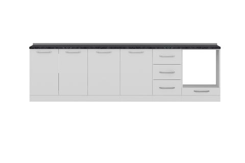 MİNAR 295 CM MUTFAK DOLABI BEYAZ 295-B6-ALT MODÜL