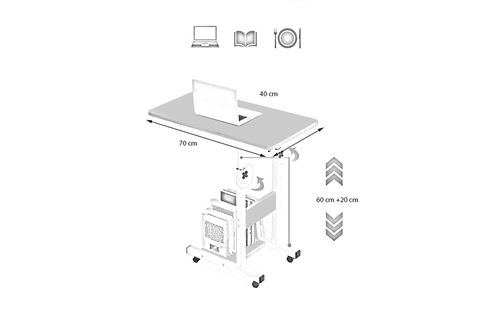 YÜKSEKLİK AYARLI HASTA SEHPASI, ATLANTİK ÇAM 70X40
