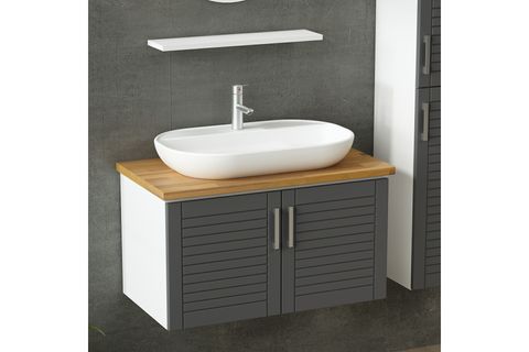 VERA BANYO DOLABI AS2K64, BEYAZ ANTRASİT, 85CM