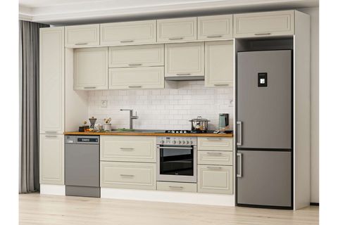 ALVİNKA 385X240 CM KLASİK MEBRAN MUTFAK DOLABI, MBB E90B45S50 1 MEBRAN KUMTAŞI SUNTALAM