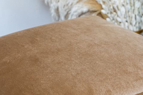 PREMIUM KADİFE PUF, AÇIK KAHVE, GOLD AYAK