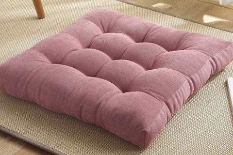 DEKORATİF İKİLİ KARE YER MİNDERİ, PEMBE
