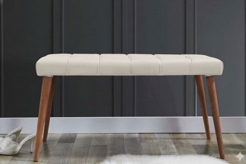 KAPİNO BENCH, KREM, AHŞAP AYAK