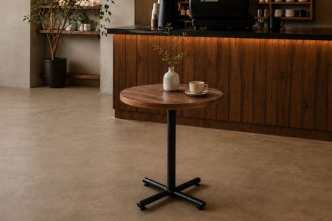 PAYAS METAL AYAK MUTFAK BAHÇE BALKON BİSTRO VE CAFE MASASI, 70X70 CM, CEVİZ SİYAH