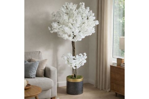 YAPAY BAHAR DALI AĞACI, BEYAZ, 165 CM