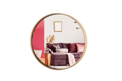 CİRCLE DUVAR AYNASI, MEŞE, 50 CM