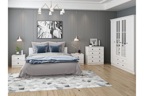 KALE210 YATAK ODASI TAKIMI, BEYAZ MEBRAN, 4 KAPAKLI, SET 68