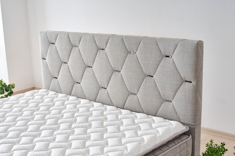 OSLO BAZA BAŞLIK YATAK SETİ, AÇIK KETEN GRİ, 160X200