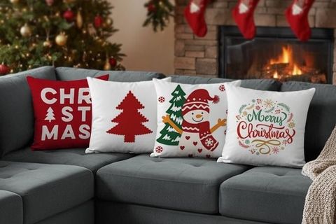 YILBAŞI TEMALI DÖRTLÜ KIRLENT KILIFI, BEYAZ, 1042