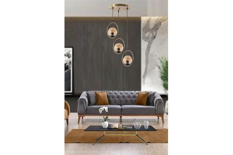 LUMEXX RİNG ÜÇLÜ TEPSİLİ BAL CAMLI ESKİTME SARKIT