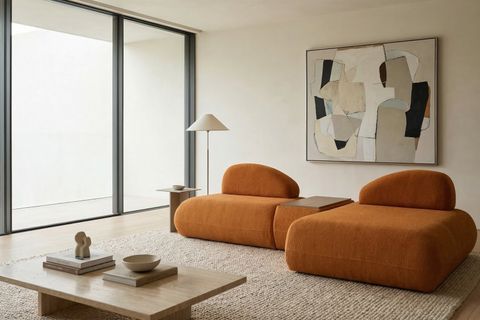 LİVA KÖŞE KOLTUK, UZANMALI SEHPALI, TURUNCU