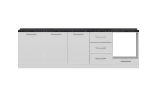 MİNAR 270 CM MUTFAK DOLABI BEYAZ 270-B3-ALT MODÜL