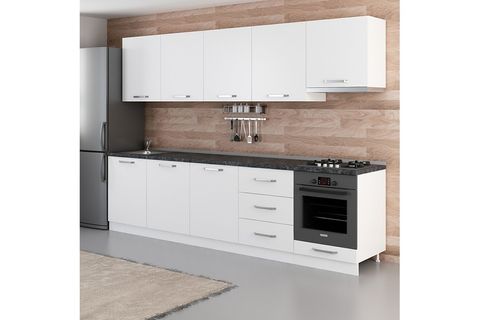 MİNAR BASİC 300 CM MUTFAK DOLABI BEYAZ 300-B12