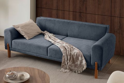 HAMBURG PLUS SIRT MEKANİZMALI ÜÇLÜ KOLTUK, MAVİ