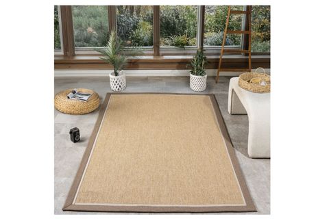 ÇİFT BORDÜRLÜ HASIR DOKULU SİSAL SALON MAKİNE HALISI, BEJ, 80X450, 664, BEJ KAHVE